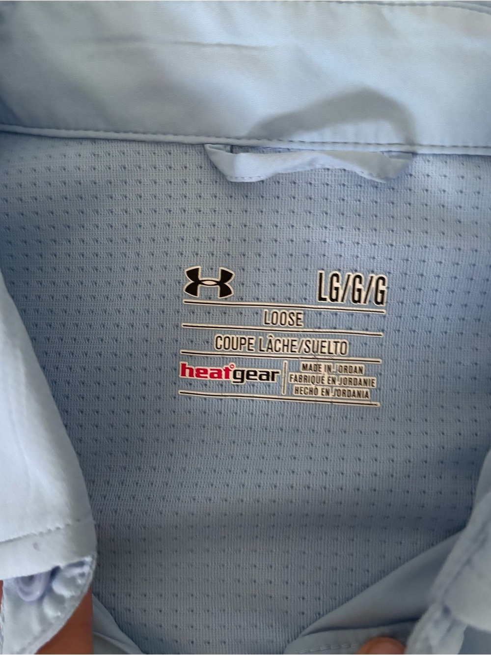 Under Armour Light Blue Short-Sleeve Button-Up Performance Shirt Large - Picture 5 of 9